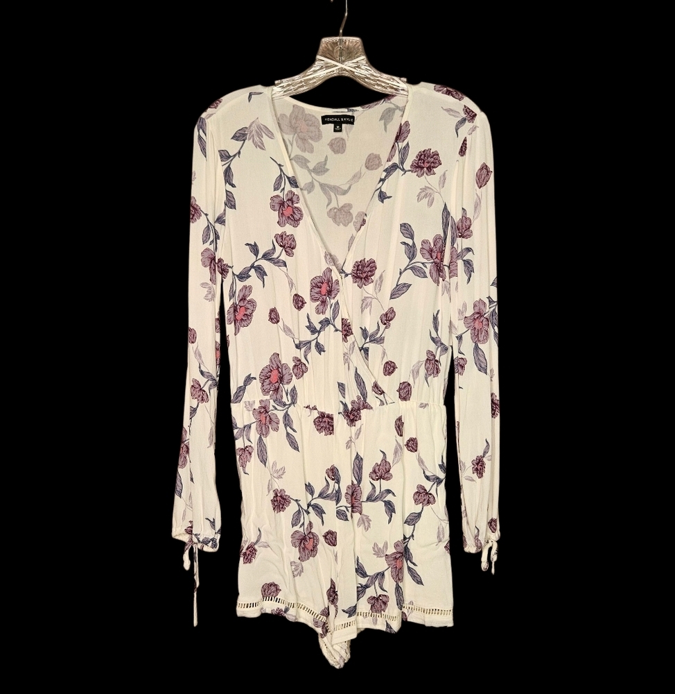 Kendall & Kylie long sleeve romper v-neck elasticized waist
